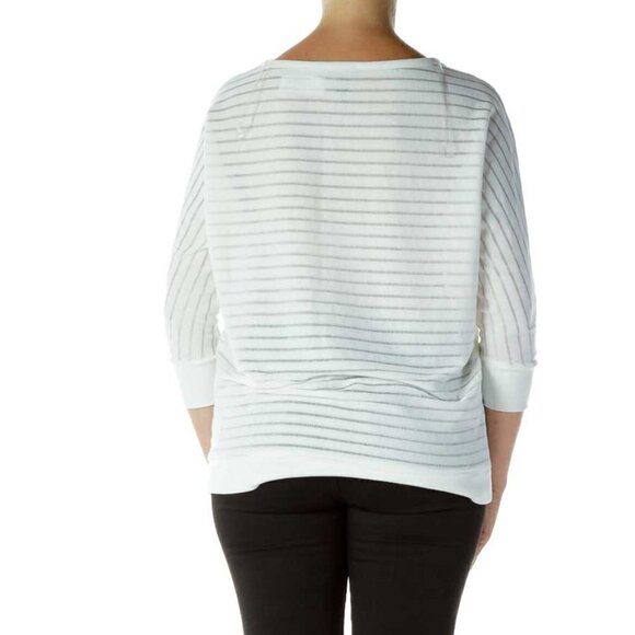 Jones New York White Stripe Textured Top - Picture 3 of 3